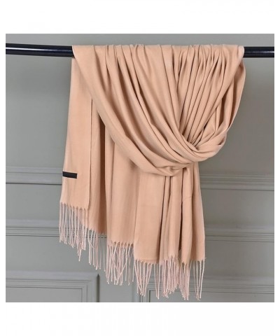 Winter Warm Wraps For Women Pure Cashmere Shawl Wraps Extra Large Thick Soft Pashmina Scarf Solid Color Shawl Khaki-a $7.44 S...