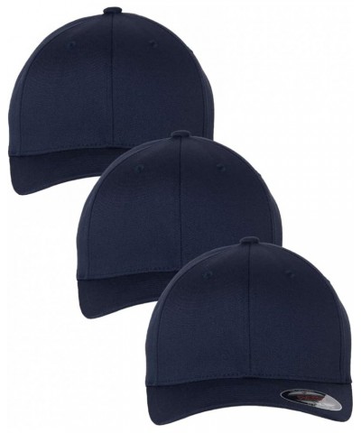 Men's Athletic Baseball Fitted Cap Navy ( 3pck) $13.82 Baseball Caps