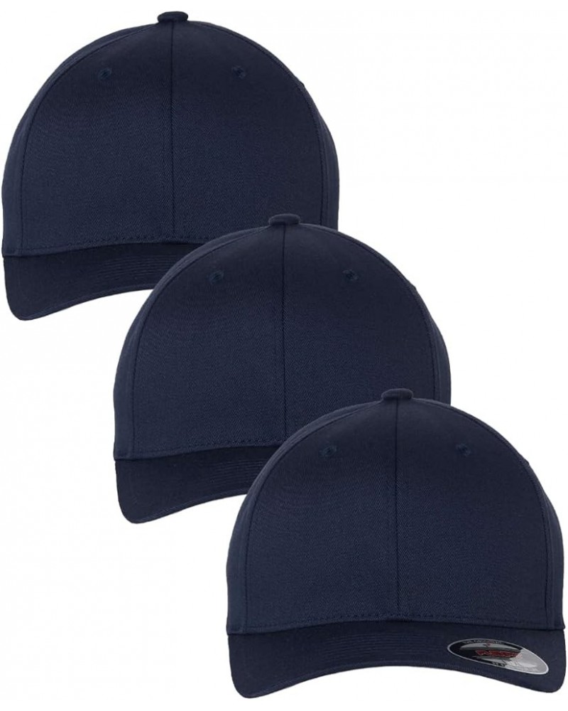 Men's Athletic Baseball Fitted Cap Navy ( 3pck) $13.82 Baseball Caps