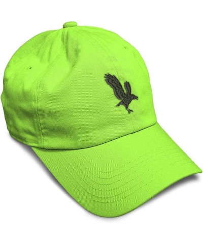 Soft Baseball Cap Crow Embroidery Wild Animals Crow Twill Cotton Barn Dad Hats for Men & Women Lime Design Only $17.10 Baseba...