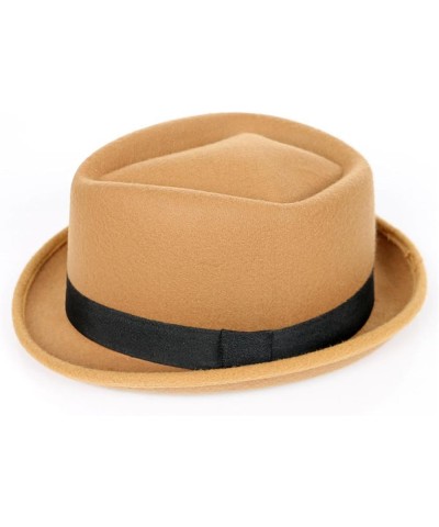 Winter Women's Wool Hat Men's Jazz Panama Plain Black Vintage Hat Felt Top Hat Red $23.03 Fedoras