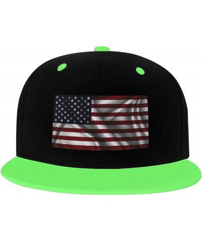 Silk Style Flag of The United States Snapback Hat for Men Women Baseball Cap Trucker Flat Bill Hats Dad Caps Green $11.39 Bas...