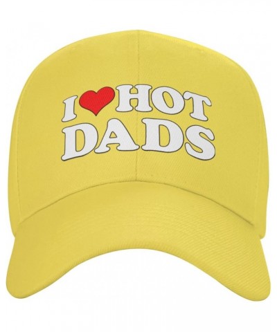 Hat I Love Hot Dads I Heart Hot Dads Baseball Cap Men Women Cowboy hat Trucker Hat Golf Dad Cap Fishing hat Yellow $10.07 Bas...