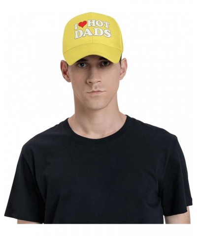 Hat I Love Hot Dads I Heart Hot Dads Baseball Cap Men Women Cowboy hat Trucker Hat Golf Dad Cap Fishing hat Yellow $10.07 Bas...