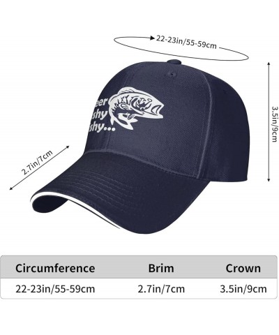 Beer Fishy Fishy Black Dad Hat Classic Adjustable Baseball Cap Hip Hop Sun Hats for Men Women Navy Blue $11.30 Baseball Caps