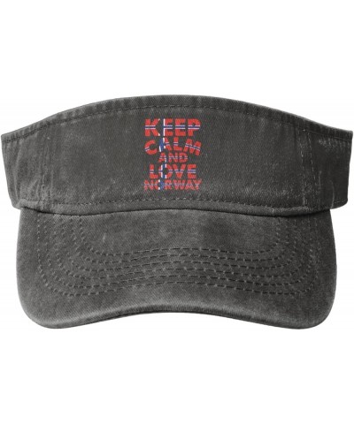 Keep Calm and Love Norway 1 Sun Hat Sun Visor Hats for Women Men Baseball Cap Golf Hats Deep Heather $10.65 Visors