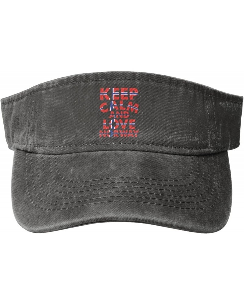 Keep Calm and Love Norway 1 Sun Hat Sun Visor Hats for Women Men Baseball Cap Golf Hats Deep Heather $10.65 Visors