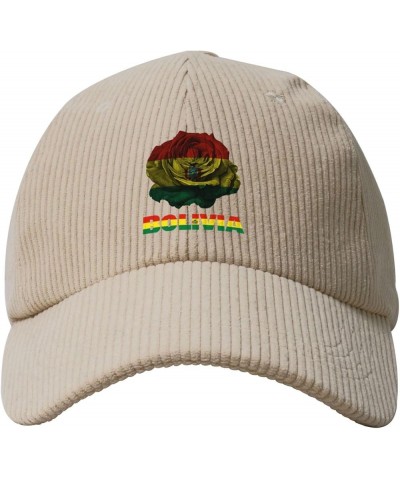 Baseball Cap Classic Solid Corduroy Dad Trucker Hat for Men Women Outdoor Travel Gifts Vintage Rose Bolivia Bolivian $9.80 Ba...