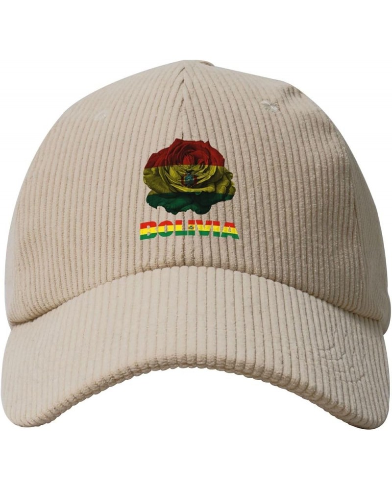 Baseball Cap Classic Solid Corduroy Dad Trucker Hat for Men Women Outdoor Travel Gifts Vintage Rose Bolivia Bolivian $9.80 Ba...