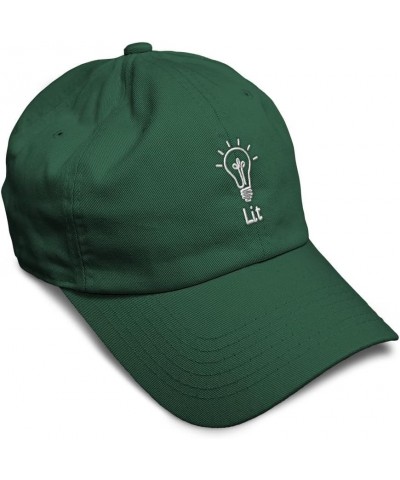 Soft Baseball Cap Lit Light Bulb Cotton Dad Hats for Men & Women Forest Green $16.81 Baseball Caps