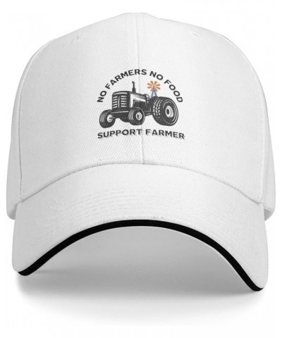 No Farmers No Food No Farms No Life Future Support Your Local Farmer Hat Tractor Farming Baseball Cap Trucker Hat White $10.7...