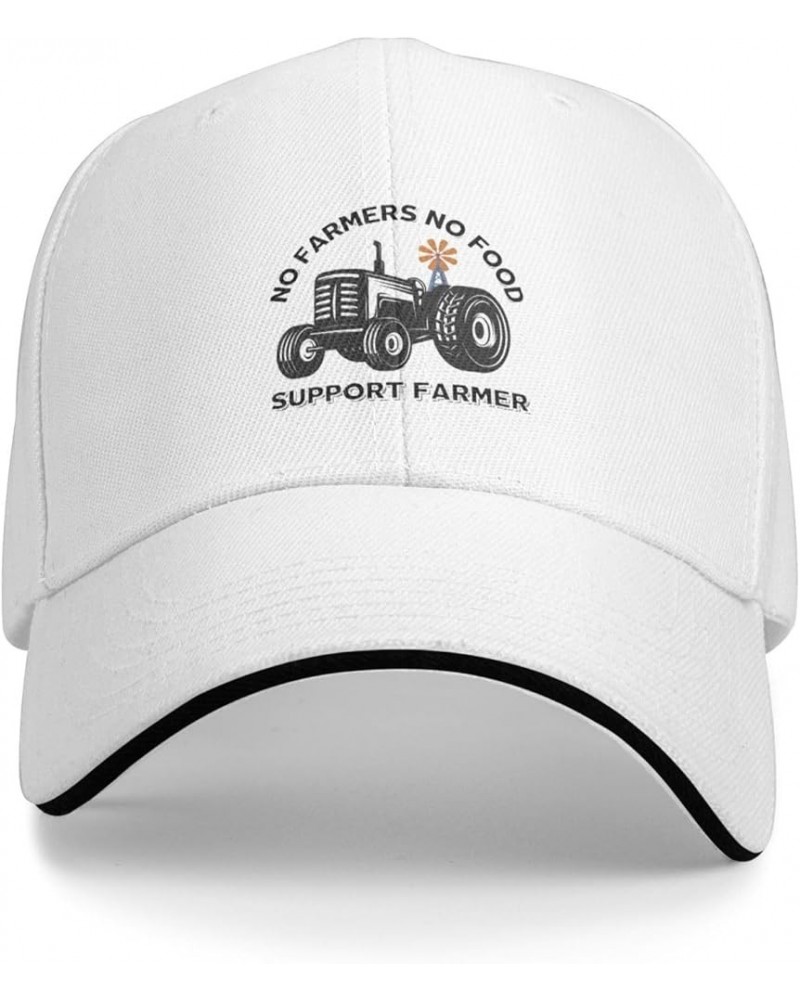 No Farmers No Food No Farms No Life Future Support Your Local Farmer Hat Tractor Farming Baseball Cap Trucker Hat White $10.7...