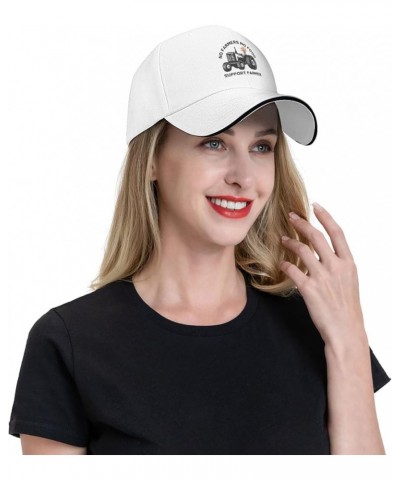 No Farmers No Food No Farms No Life Future Support Your Local Farmer Hat Tractor Farming Baseball Cap Trucker Hat White $10.7...