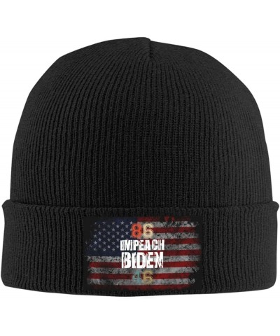 8646 Impeach Biden Cozy Knitted Hat for Winter - Warm Comfort Black Black $14.07 Skullies & Beanies