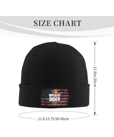 8646 Impeach Biden Cozy Knitted Hat for Winter - Warm Comfort Black Black $14.07 Skullies & Beanies