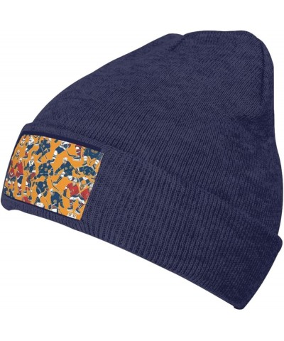 Hockey Print Unisex Beanie for Men and Women Knit Hat Winter Beanies,Skater Beanie Navy Blue $10.44 Skullies & Beanies