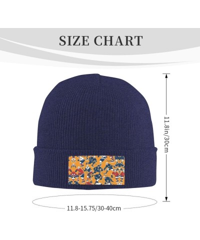 Hockey Print Unisex Beanie for Men and Women Knit Hat Winter Beanies,Skater Beanie Navy Blue $10.44 Skullies & Beanies