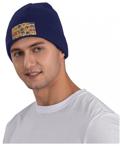 Hockey Print Unisex Beanie for Men and Women Knit Hat Winter Beanies,Skater Beanie Navy Blue $10.44 Skullies & Beanies