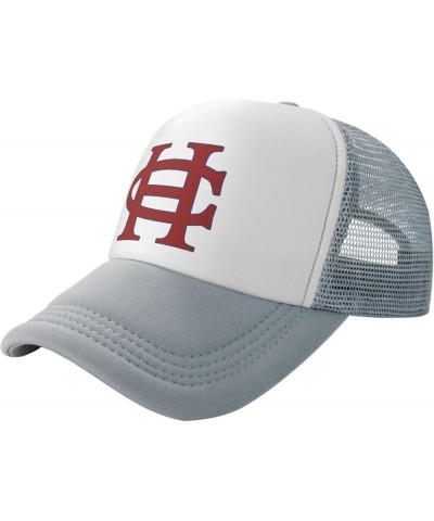 Hanover College Logo Trucker Hats for Both Men and Women - Mesh Baseball Snapback Hats Gray $26.31 Baseball Caps