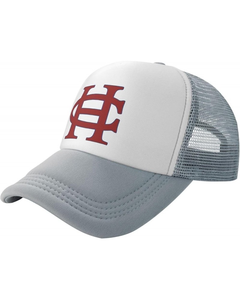 Hanover College Logo Trucker Hats for Both Men and Women - Mesh Baseball Snapback Hats Gray $26.31 Baseball Caps