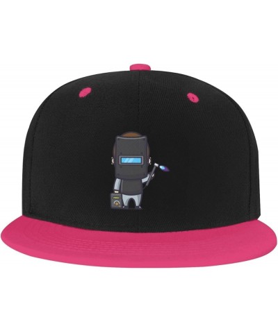 Cute Welder Baseball Cap for Men Women Snapback Hat Adjustable Flat Bill Hats Pink $12.61 Baseball Caps