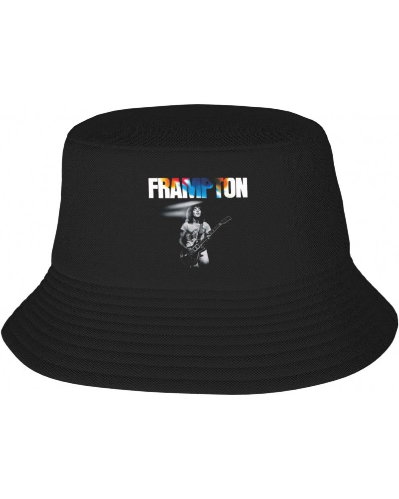 Peter Music Frampton Adult Double Layer Fisherman Hat Bucket Hat Unisex Printed Fisherman Cap Outdoor Sun Hat Black $11.26 Bu...