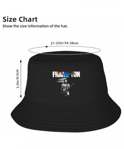 Peter Music Frampton Adult Double Layer Fisherman Hat Bucket Hat Unisex Printed Fisherman Cap Outdoor Sun Hat Black $11.26 Bu...