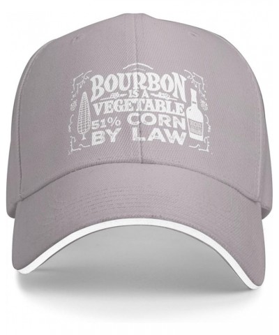 Funny Hat Bourbon is A Vegetable 51% Corn by Law Hat for Men Baseball Cap Graphic Hat Gray $12.30 Sun Hats