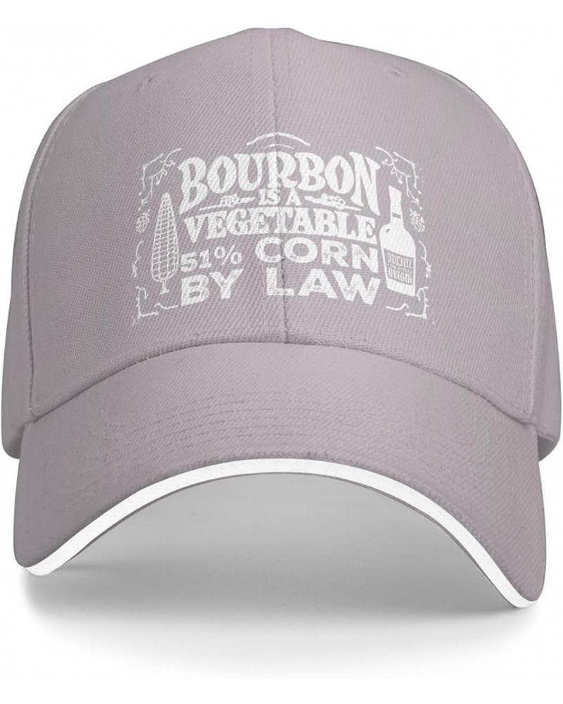 Funny Hat Bourbon is A Vegetable 51% Corn by Law Hat for Men Baseball Cap Graphic Hat Gray $12.30 Sun Hats