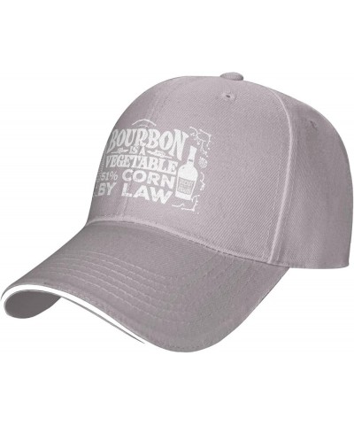 Funny Hat Bourbon is A Vegetable 51% Corn by Law Hat for Men Baseball Cap Graphic Hat Gray $12.30 Sun Hats