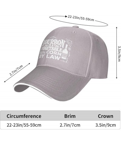 Funny Hat Bourbon is A Vegetable 51% Corn by Law Hat for Men Baseball Cap Graphic Hat Gray $12.30 Sun Hats