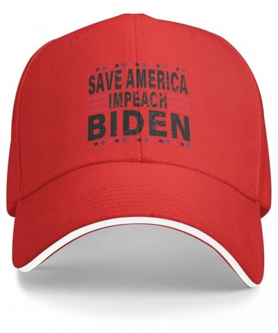 Save America Impeach Biden - Anti Biden Gift Baseball Cap Women Cowboy Hat Trucker Hat Men Dad Hat Snapback Hat Black Red $10...