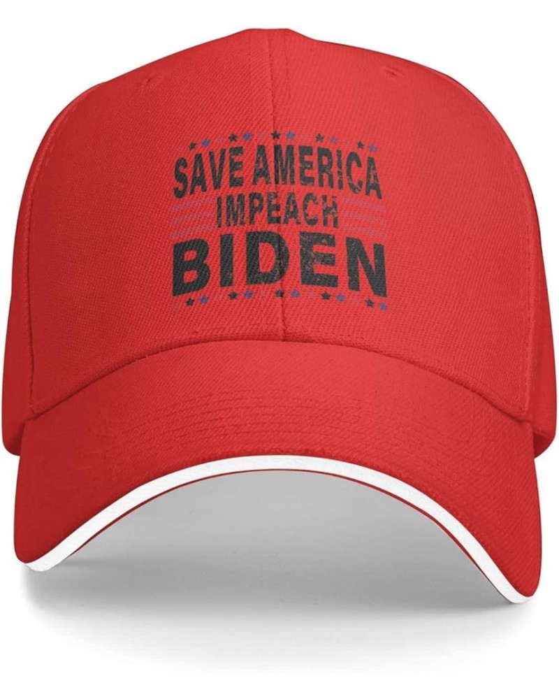 Save America Impeach Biden - Anti Biden Gift Baseball Cap Women Cowboy Hat Trucker Hat Men Dad Hat Snapback Hat Black Red $10...