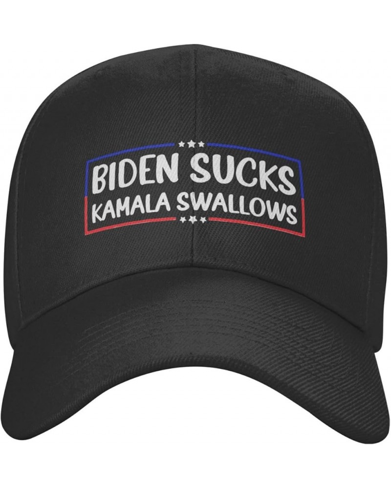 Biden Sucks Kamala Swallows Hat Baseball Cap Sport Dad Hat Curved Brim Snapback Caps for Men Women Black $11.03 Baseball Caps