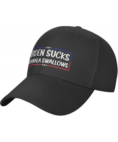 Biden Sucks Kamala Swallows Hat Baseball Cap Sport Dad Hat Curved Brim Snapback Caps for Men Women Black $11.03 Baseball Caps