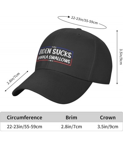 Biden Sucks Kamala Swallows Hat Baseball Cap Sport Dad Hat Curved Brim Snapback Caps for Men Women Black $11.03 Baseball Caps