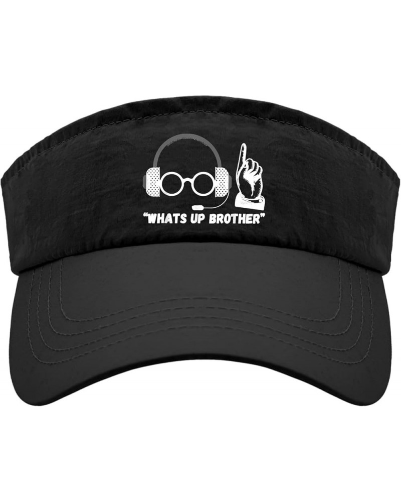 What's Up Brother Gamer Hat Sun Visors for Women Visors Cool Sun Cap Allblack $8.82 Sun Hats