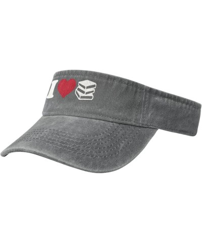 I Love Books Sun Visor Hats Cotton Caps Beach Leisure Empty Top Baseball Cap for Men Women Gray $14.67 Sun Hats