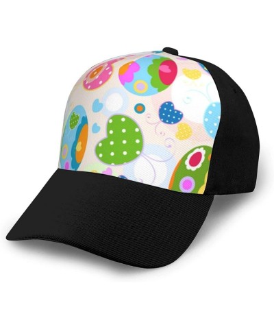 Easter Eggs Baseball Cap Adjustable Size for Running Workouts and Outdoor Activities All Seasons Black $11.20 Baseball Caps