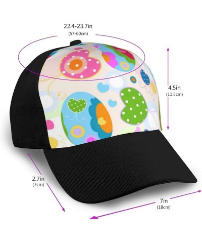 Easter Eggs Baseball Cap Adjustable Size for Running Workouts and Outdoor Activities All Seasons Black $11.20 Baseball Caps