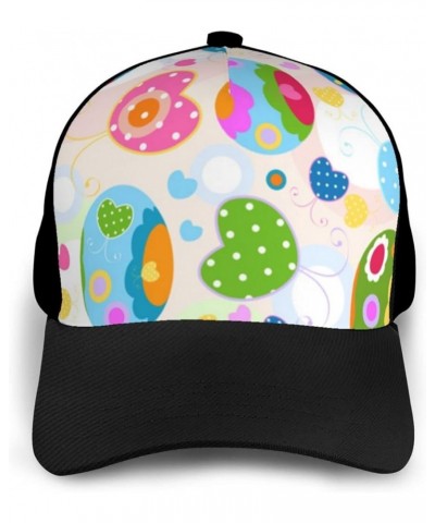 Easter Eggs Baseball Cap Adjustable Size for Running Workouts and Outdoor Activities All Seasons Black $11.20 Baseball Caps