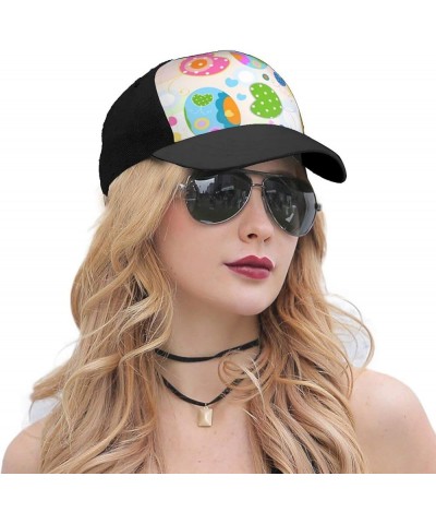 Easter Eggs Baseball Cap Adjustable Size for Running Workouts and Outdoor Activities All Seasons Black $11.20 Baseball Caps