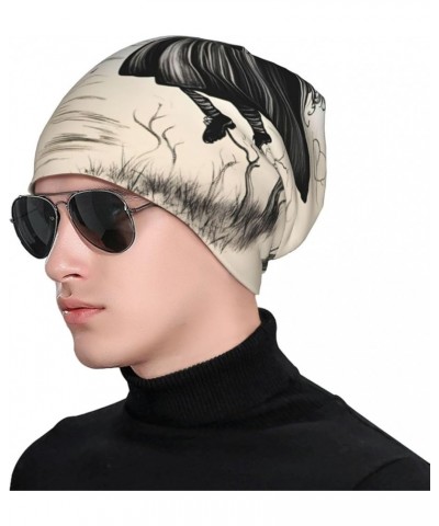 Karates Stylish Adult Knit Hat-Elastic No-Brim Hat,Casual Beanie for Men's Running Apparel Halloween Witch Flying $9.70 Skull...