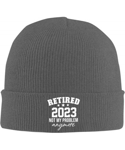 Retired 2023 Not My Problem Anymore Retirement Funny Beanie Hat Men Winter Hat Women Knit Skull Cap Knitted Hat Black Deep He...