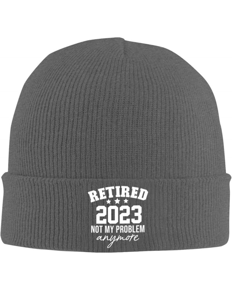 Retired 2023 Not My Problem Anymore Retirement Funny Beanie Hat Men Winter Hat Women Knit Skull Cap Knitted Hat Black Deep He...