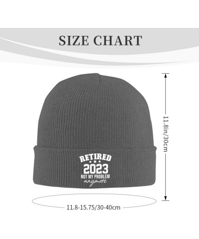 Retired 2023 Not My Problem Anymore Retirement Funny Beanie Hat Men Winter Hat Women Knit Skull Cap Knitted Hat Black Deep He...