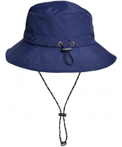 Men's Bucket Hats Outdoor Foldable Sun Protection Wide Brim Summer Beach Sun Hat for Women and Men UPF 50+ Navy Blue $9.68 Bu...