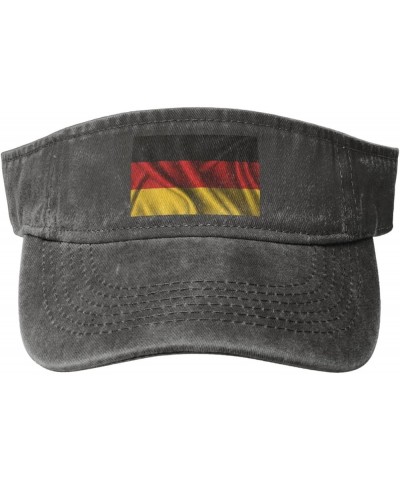 Silk Style Flag of Germany Sun Visor Hats for Women Men Adjustable Sports Sun Hats Golf Cap Deep Heather $9.86 Visors