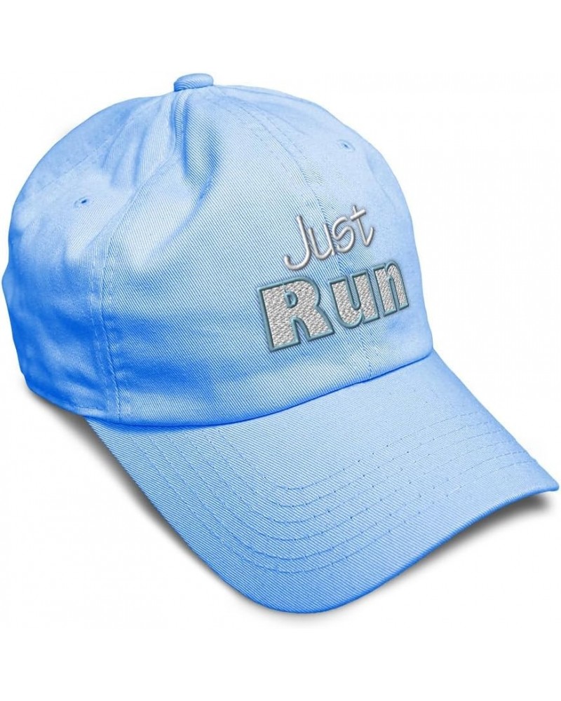 Soft Baseball Cap Just Run Style B Cotton Dad Hats for Men & Women Light Blue $15.39 Baseball Caps