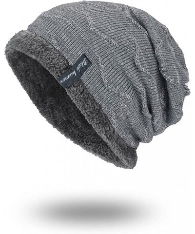 Knit Baggy Hat Caps Winter Warm Wool Women Crochet Weave Ski Men Baseball Caps Who Hat 3-grey $9.30 Skullies & Beanies